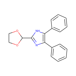 c1ccc(-c2nc(C3OCCO3)[nH]c2-c2ccccc2)cc1 ZINC000013755445