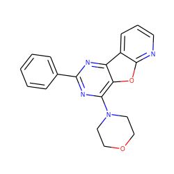 c1ccc(-c2nc(N3CCOCC3)c3oc4ncccc4c3n2)cc1 ZINC000028707077