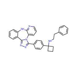 c1ccc(CCNC2(c3ccc(-c4nnc5n4-c4cccnc4Nc4ccccc4-5)cc3)CCC2)cc1 ZINC000096174164