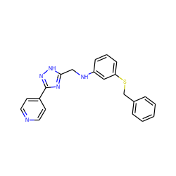 c1ccc(CSc2cccc(NCc3nc(-c4ccncc4)n[nH]3)c2)cc1 ZINC001772593795