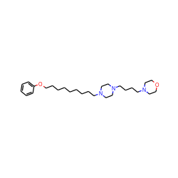 c1ccc(OCCCCCCCCCN2CCN(CCCCN3CCOCC3)CC2)cc1 ZINC000103184339