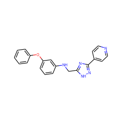 c1ccc(Oc2cccc(NCc3nc(-c4ccncc4)n[nH]3)c2)cc1 ZINC000219036157