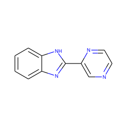 c1ccc2[nH]c(-c3cnccn3)nc2c1 ZINC000001456631