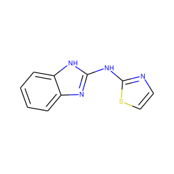 c1ccc2[nH]c(Nc3nccs3)nc2c1 ZINC000013679465