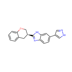 c1ccc2c(c1)C[C@H](c1nc3ccc(-c4cn[nH]c4)cc3[nH]1)CO2 ZINC000040860563