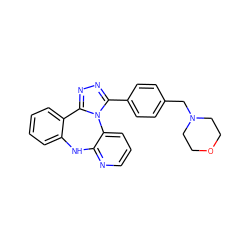 c1ccc2c(c1)Nc1ncccc1-n1c(-c3ccc(CN4CCOCC4)cc3)nnc1-2 ZINC000096174016
