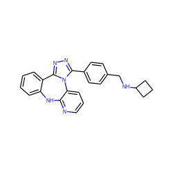 c1ccc2c(c1)Nc1ncccc1-n1c(-c3ccc(CNC4CCC4)cc3)nnc1-2 ZINC000096173999