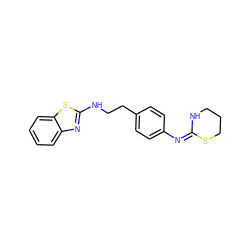 c1ccc2sc(NCCc3ccc(/N=C4\NCCCS4)cc3)nc2c1 ZINC000049035164