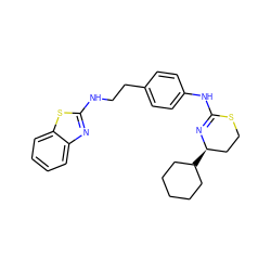 c1ccc2sc(NCCc3ccc(NC4=N[C@H](C5CCCCC5)CCS4)cc3)nc2c1 ZINC000049032960
