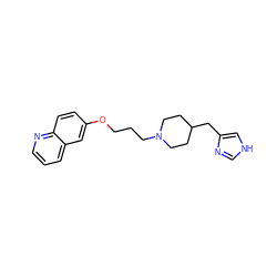c1cnc2ccc(OCCCN3CCC(Cc4c[nH]cn4)CC3)cc2c1 ZINC000028569761