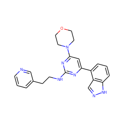 c1cncc(CCNc2nc(-c3cccc4[nH]ncc34)cc(N3CCOCC3)n2)c1 ZINC000066258307