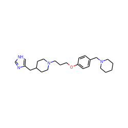 c1nc(CC2CCN(CCCOc3ccc(CN4CCCCC4)cc3)CC2)c[nH]1 ZINC000028570720