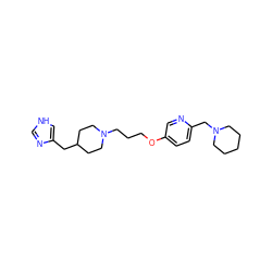 c1nc(CC2CCN(CCCOc3ccc(CN4CCCCC4)nc3)CC2)c[nH]1 ZINC000028570792