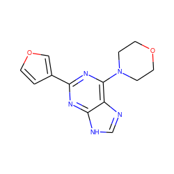c1nc2c(N3CCOCC3)nc(-c3ccoc3)nc2[nH]1 ZINC000045348810