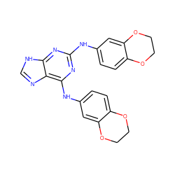 c1nc2c(Nc3ccc4c(c3)OCCO4)nc(Nc3ccc4c(c3)OCCO4)nc2[nH]1 ZINC000008993258